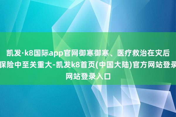 凯发·k8国际app官网御寒御寒、医疗救治在灾后援助保险中至关重大-凯发k8首页(中国大陆)官方网站登录入口